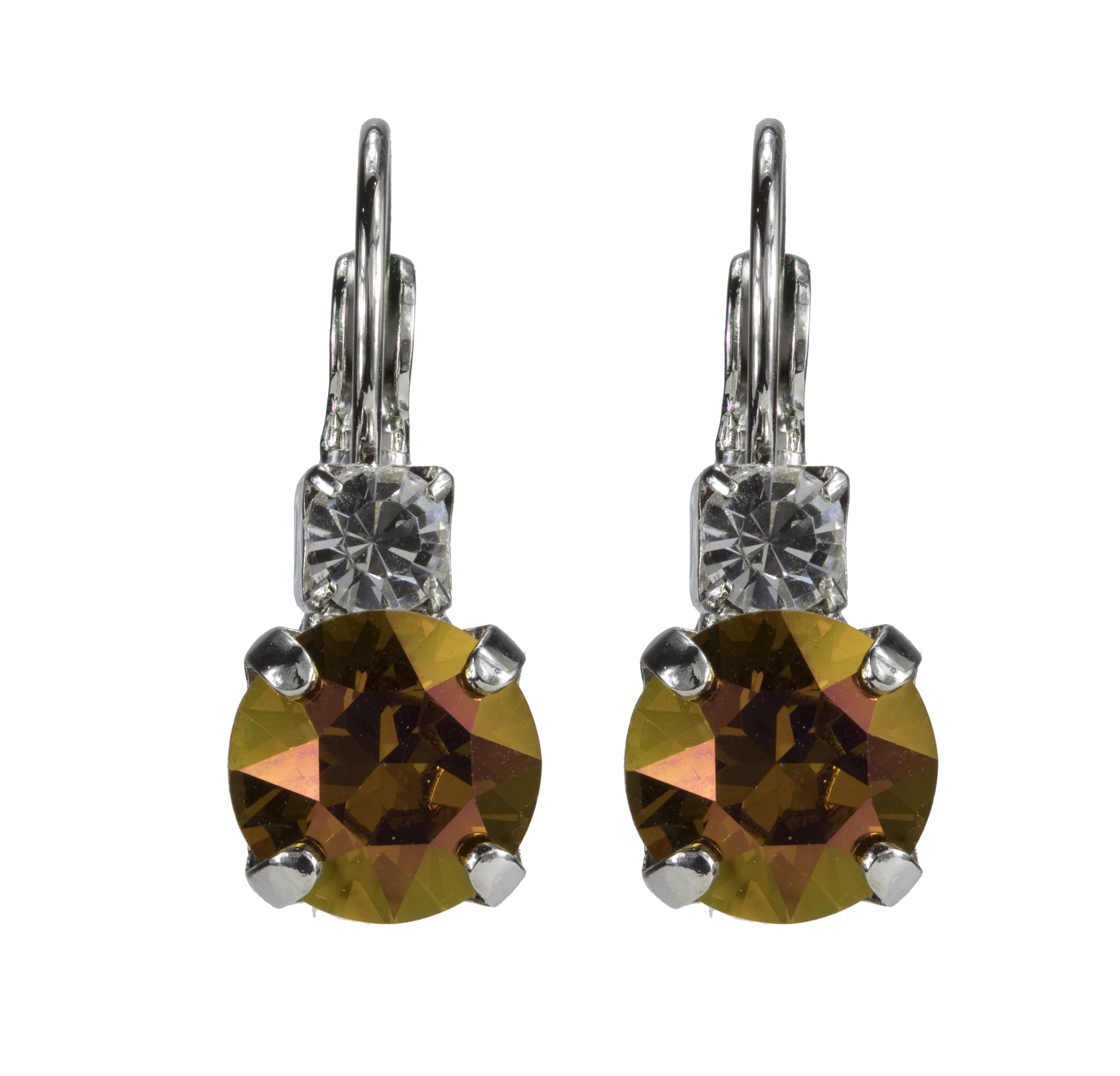 Swarovski Handmade Mahogany Earrings with Crystal Accent Nickel Free