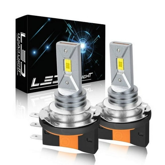 QUAYUB H15 LED Headlight Bulbs High Low Beam DRL 6000K Brighter White Lamp 2x