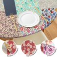 thumbnail image 4 of Pioneer Flower Floral Print Pattern Round Fitted Tablecloth with Elastic Edge,Dining Table Cover Waterproof,Outdoor Round Tablecloth for Camping,Dining,Indoor and Outdoor, 4 of 7
