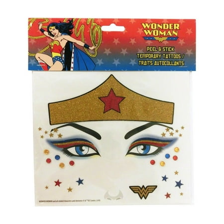 Wonder Woman Peel and Stick Face Tattoos