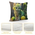 thumbnail image 4 of Orinice Cute Cat Lemon Plant Graphic Decorative Throw Pillow Cover for Home Couch Living Room Bed Sofa - Short Plush Pillowcase Printed on Both Sides 1PC 20x20in, 4 of 5
