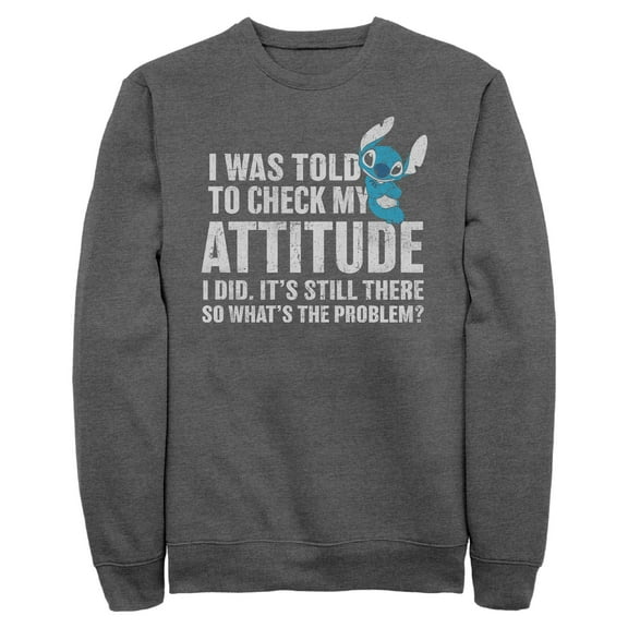 Mens Lilo & Stitch Attitude Check Sweatshirt