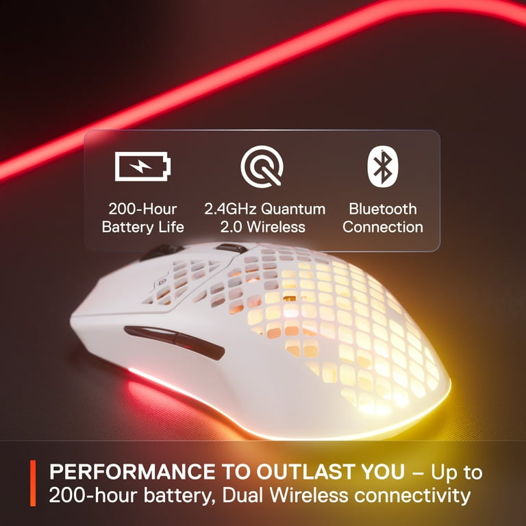 美品マウス SteelSeries Aerox 3 Wireless ホワイト Amazon.com: SteelSeries Aerox 3 Wireless - Super Light