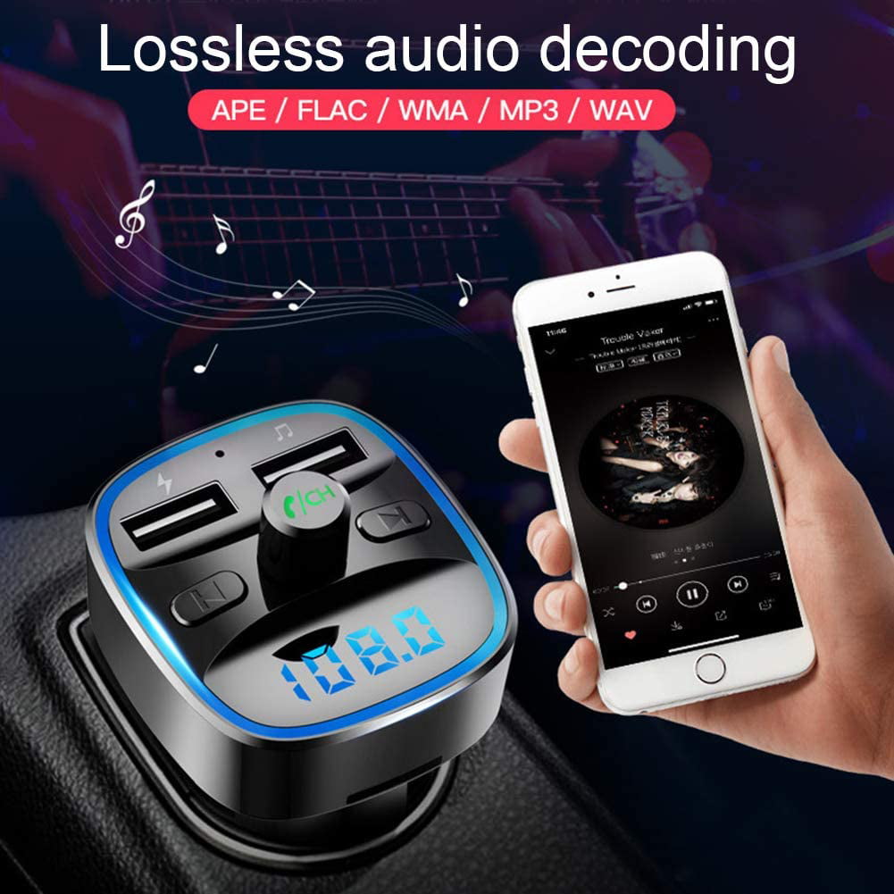 Car MP3 Player T25 Dual USB Ports Smart Car Bluetooth 5.0 MP3 Music Player Hands-Free Call Durable Auto Parts Car Accessories