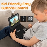 BOIFUN 9.5 Portable DVD Player for Kids, 7.5 Swivel Screen, 5h Battery, Region Free USB/SD/DVD, DVD Player for Car Travel