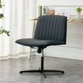 thumbnail image 5 of BSHTI Black High Grade Pu Material. Home Computer Chair Office Chair Adjustable 360 ° Swivel Cushion Chair With Black Foot Swivel Chair Makeup Chair Study Desk Chair. No Wheels, 5 of 20