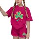thumbnail image 1 of Vestido de manga corta Estilo Niños Día de San Patricio impreso cuello redondo blusa y pantalones Set de dos piezas Blusa de manga corta, 1 of 6