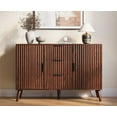 thumbnail image 6 of Kuublock Sideboard Buffet Cabinet Credenza Modern Fluted Walnut 3 Drawers 2 Doors 47 Inch, 6 of 7