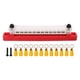thumbnail image 1 of Bloque de distribución de energía de 12 postes Juego de barras colectoras 2 postes M6 12 tornillos M4 Caja de terminales de batería para automóviles RVs Barcos Yates Rojo, 1 of 10