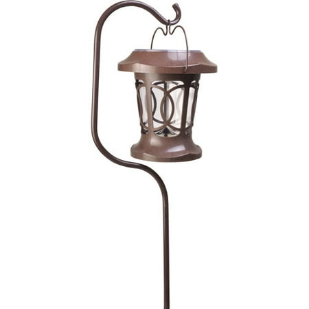 Moonrays 91399 Solar Powered Bradbury Hanging LED Plastic Stake Light, Brown