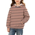 thumbnail image 2 of PureCasa Girls' Sweatshirts 3-14 Years Pullover Hoodie Long Sleeve Drawstring Oversized Street Sweatshirts with Pocket, 2 of 9