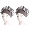 thumbnail image 1 of Paquete de 2 gorros de dormir sólidos de satén para mujer, gorro de noche para dormir, gorro para el cuidado del cabello, gorro de dormir BANYUO Hogar, 1 of 2