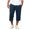 aa04_Navy, variant on Elvqul Capri Pants for Men Pockets Pants Drawstring Elastic Waist Holiday Straight Leg Relaxed Fit Mens Trousers Lightweight