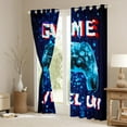 thumbnail image 3 of Feelyou 3D Neon Gamepad Blackout Curtains Set of 2 (52x84 Each) for Boy, Dreamy Blue Square Abstract Window Curtains, Game Level Up Curtains and Drapes, Window Curtains Home Decor, 3 of 6