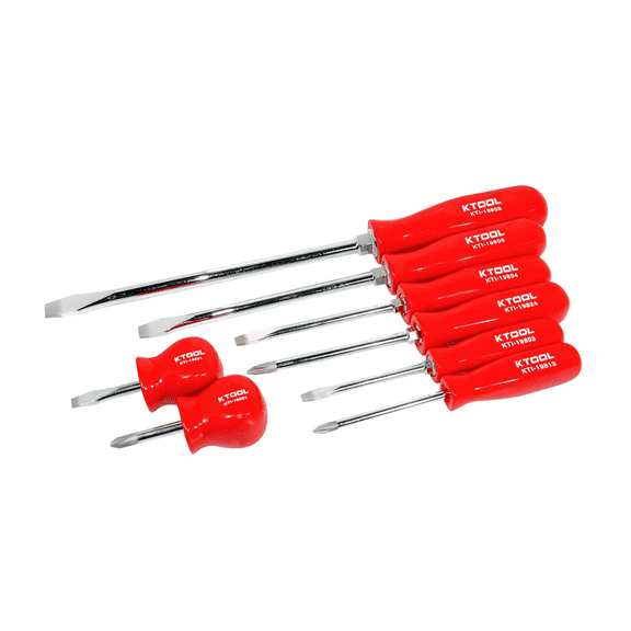 K Tool International SCREWDRIVER SET PHILLIPS & SLOTTED 8PC RED