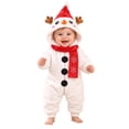 thumbnail image 6 of Baby Girl Boy Snowman Costumes Cute Hooded Long Sleeve Jumpsuit Baby Christmas Outfit, 6 of 9