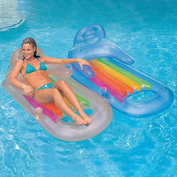 Flotteur de piscine gonflable Chaise longue de piscine Relax Rafts Heavy  Duty
