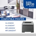 thumbnail image 3 of 1-Pack Black DR720 Drum Unit: Compatible DR720 DR-720 Replacement for Brother HL-6180DW HL-6180DWT MFC-8950DW MFC-8950DWT Printer, 3 of 6