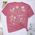 thumbnail image 6 of WREESH Womens Fashion T-Shirts Summer Comfortable Round Neck Printing Short Sleeve Tops Blouse T-Shirt Pullover Red, 6 of 6