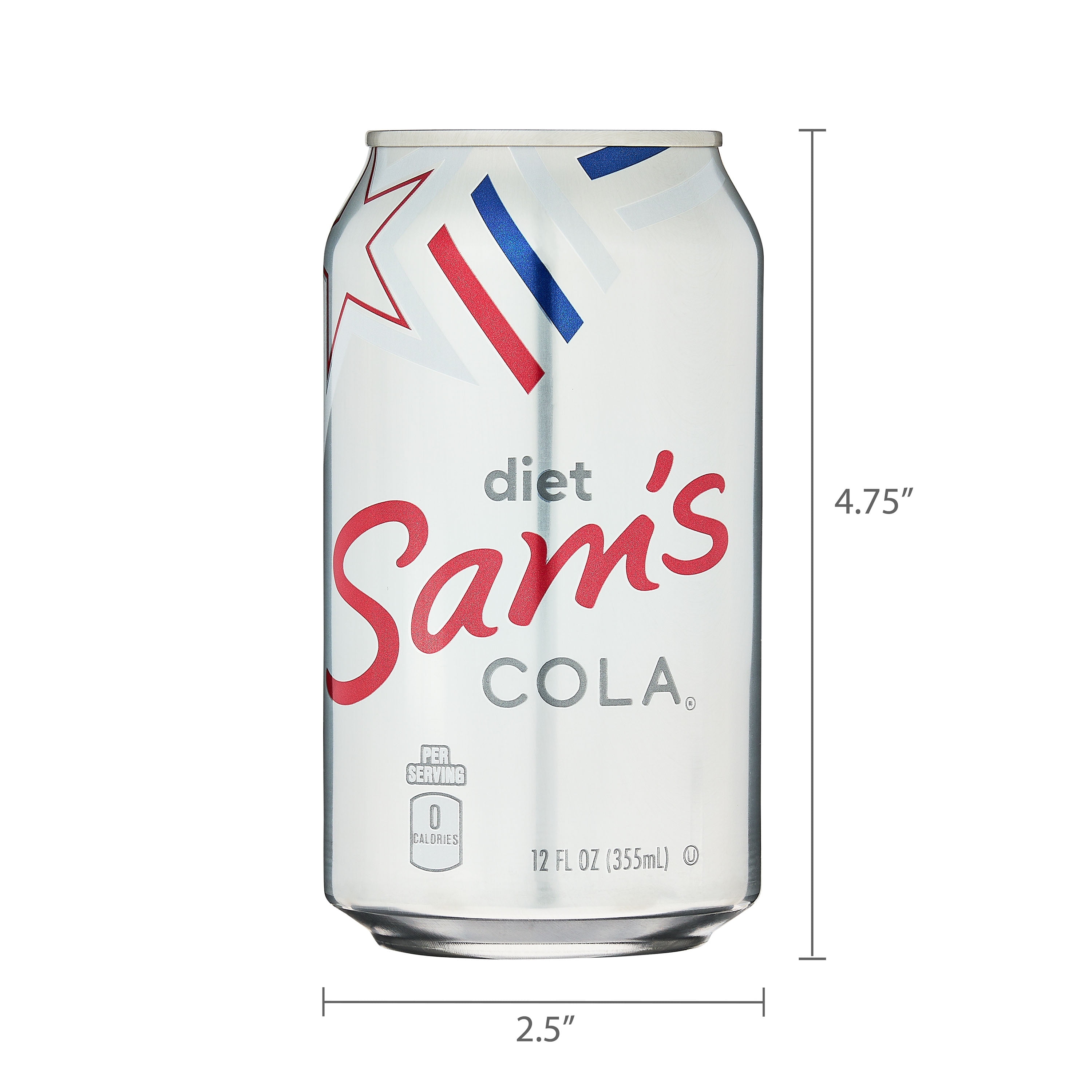 Diet Sam's Cola Soda Pop, 12 fl oz, 12 Pack Cans