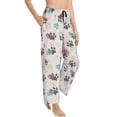 thumbnail image 2 of Cat Paw Print Pattern Women'S Pajama Pants Drawstring Pj Bottoms Pants With Pockets Small, 2 of 6