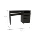 thumbnail image 4 of Depot E-Shop Kenai Computer Desk with 3 Drawers and Open Shelf, Black, 4 of 7