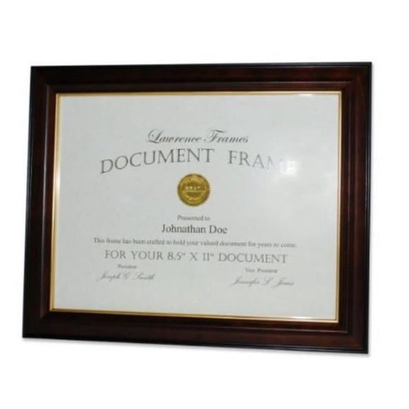 Lawrence Frames 41681 Lawrence Frames Walnut and Black Wood 8.5x11 Picture Frame - Gold Line