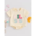 thumbnail image 2 of Suealasg Newborn Baby Girls Clothes Infant Summer Romper Bodysuit Long Sleeve Crew Neck Letter Print Jumpsuit 0-18 Months, 2 of 8