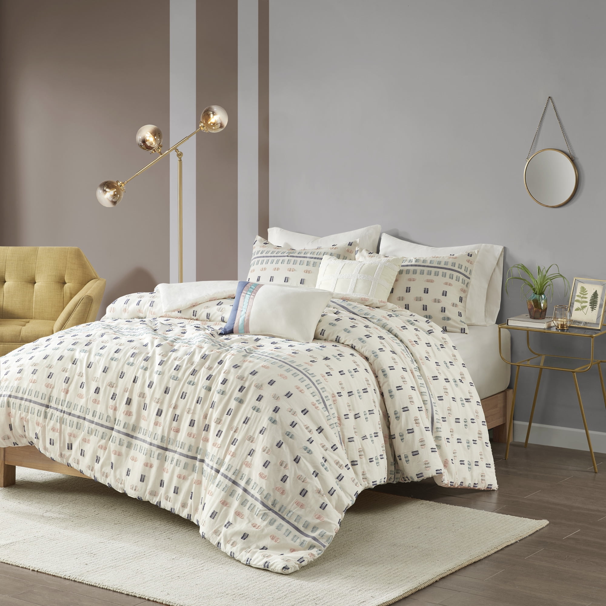 Home Essence Apartment Ari 5 Piece Cotton Jacquard Duvet Cover Set