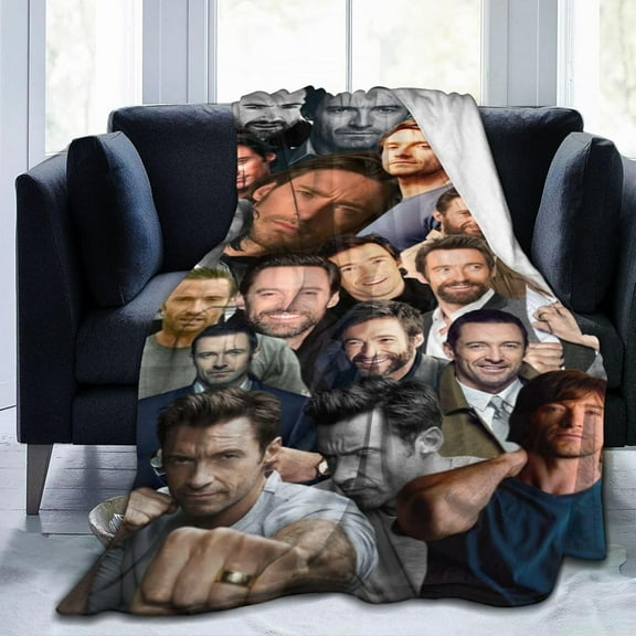 Blanket Hugh Jackman Soft and Comfortable Wool Fleece Throw Blankets Gift for Home Decoration Sofa Office car Camping Yoga Travel Home Decoration Cozy Plush Beach