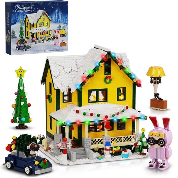 Christmas House Building Set with LED Light, Story Movie Snow Village House Building Kit Compatible with Lego Prefect Gift for Movie Fans, Boys, Girls, Adults, Friends(1666Pcs)