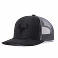 thumbnail image 5 of Black Deer Antler Embroidered Color Block Trucker Hat Unisex Adjustable Cotton Breathable Fashion Cap for Travel Daily Wear, 5 of 10