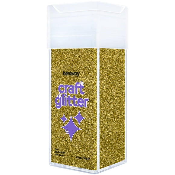 Hemway Craft Glitter Shaker 130G / 4.6Oz Glitter Para Artes Manualidades Vasos De Resina Uñas Pintura Decoración Festival Cosmético Cuerpo - Ultrafino (1/128"" 0.008"" 0.2Mm) - Oro