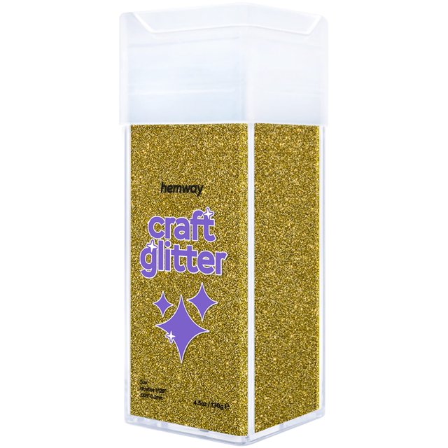 Hemway Craft Glitter Shaker 130G / 4.6Oz Glitter Para Artes Manualidades Vasos De Resina Uñas Pintura Decoración Festival Cosmético Cuerpo - Ultrafino (1/128"" 0.008"" 0.2Mm) - Oro