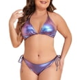 thumbnail image 5 of Blmnix Tankini Swimsuits Women Swimwear Plus Size Swimsuit Set Bathing Suit Halter Purple Swimsuit Tops for Women,XXXXL, 5 of 8
