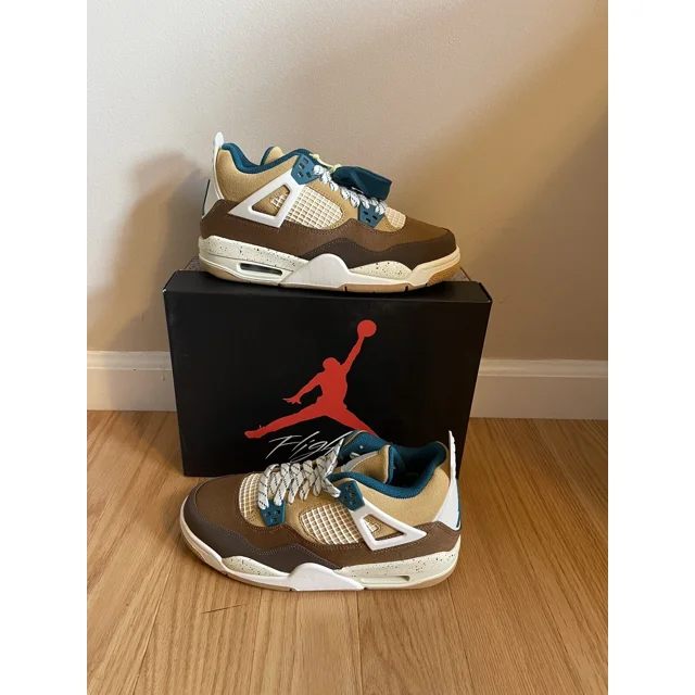 Ni - ke Air Jordan 4 Retro GS Cacao Wow Brown Teal FB2214-200 GS Size 4.5Y / 6W