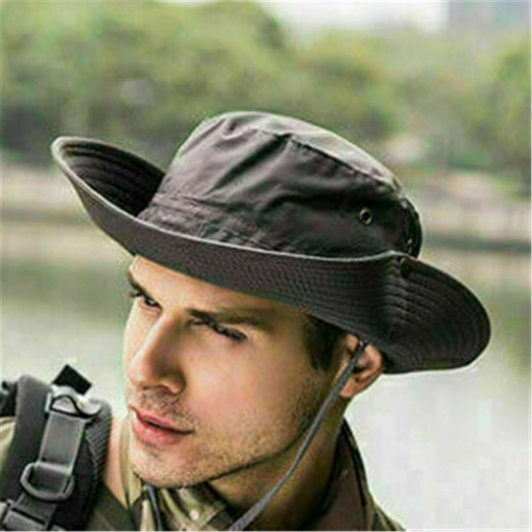 Outdoor Jungle Hat Wide Brim Hiking Men's Bucket Hats Sun Hat Fishing Cap  Military Boonie Hat COLOR I