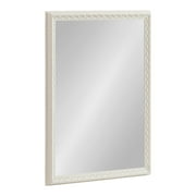 Kate and Laurel Johann Traditional Rectangle Wall Mirror, 18 x 24, Soft White, Vintage Ornate Bathroom Vanity Mirror with Embossed Frame and Light Textured Finish