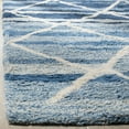 thumbnail image 3 of SAFAVIEH Casablanca Kapoor Geometric Wool Shag Area Rug, Blue/Ivory, 5' x 8', 3 of 7