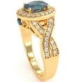 thumbnail image 5 of Three Stone Lab-Created Alexandrite Diamond Peekaboo Halo Engagement Ring In 14k Yellow Gold, 5 of 6