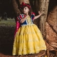 thumbnail image 4 of HAWEE Princesse Snow White Déguisement pour Filles Manches Bouffantes Costumes avec Long Manteau Fête Anniversaire Robe de Soirée (2-10 Ans), 4 of 5
