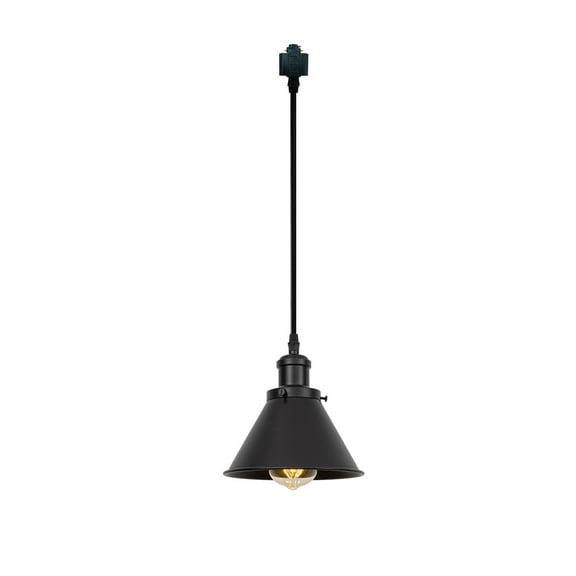 KAYYELAMP Total Length 24 Inches H-Type Track Light Vintage Design E26 Base Black Metal Drop Light for Kitchen Sink Loft Stairways Loft(No Bulb, Track)