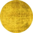 thumbnail image 1 of Ahgly Company Machine Washable Indoor Round Persian Yellow Traditional Area Rugs, 7' Round, 1 of 4