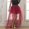 thumbnail image 5 of Purcolt Women's High Low Tulle Tutu Skirts Elastic Waist Layered Mesh Long Tail A-Line Skirt for Wedding Party Prom Cocktail, 5 of 5