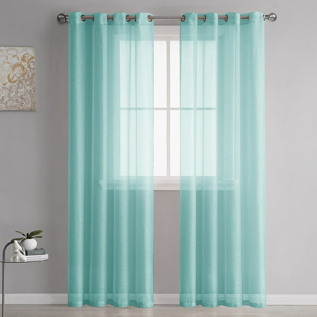 Semi Sheer Curtains For Bedroom 98 Inches Long Grommet Vertical Window Curtains Drapes With Light Through For Living Room