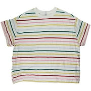 Old Navy Striped Crewneck T-Shirt - Multi-Colored / White (Size: 3X)