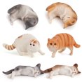 thumbnail image 1 of Juego de figuras de gatos, colección realista de figuras de gatos de PVC, 6 piezas, 1 of 2