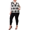 thumbnail image 2 of GRACE & GRANDEUR Juniors Plus Size V Neck Sleeveless Pullover Knit Sweater Vest, 2 of 6
