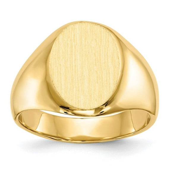 14k Yellow Gold Solid Back Mens Signet Ring Size 10 Ring for Men - 9.1 Grams
