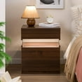 thumbnail image 4 of Night Stand Set 2 LED Nightstands for Bedroom Set of 2 Modern Bedside Table with 3 Drawers End Side Table, 4 of 16